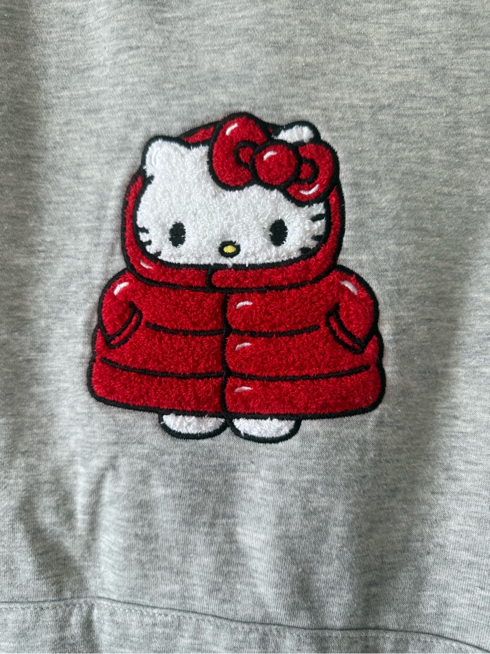 Aeropostale Hello Kitty Grey Hoodie with Red Patch - Picture 2 of 5